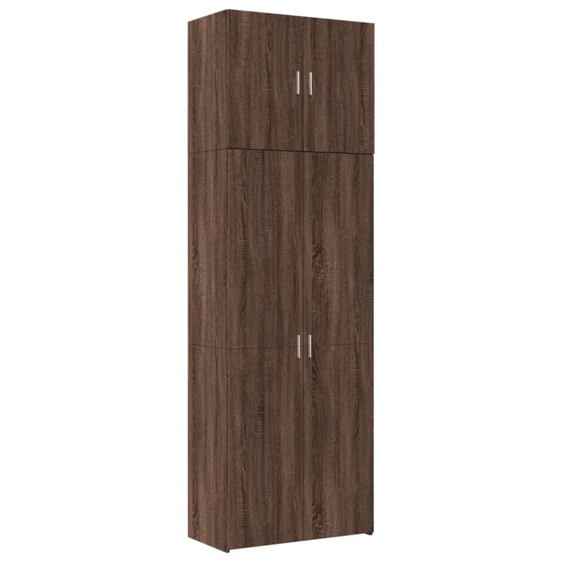 Highboard brun eik 80x42,5x249 cm konstruert tre