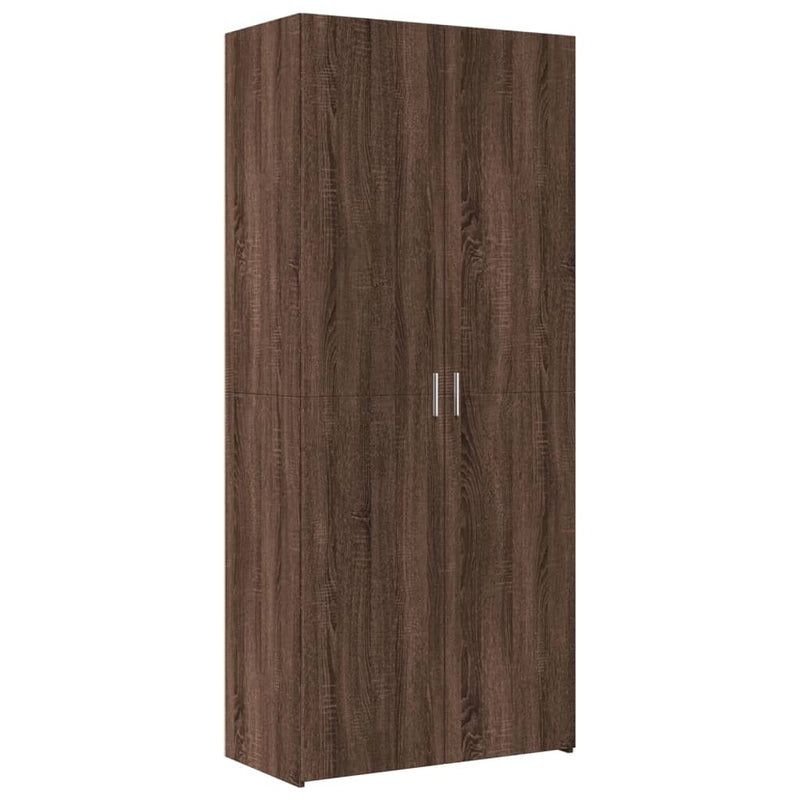 Highboard brun eik 80x42,5x249 cm konstruert tre