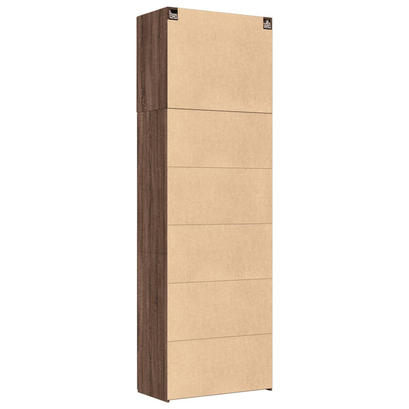 Highboard brun eik 80x42,5x249 cm konstruert tre