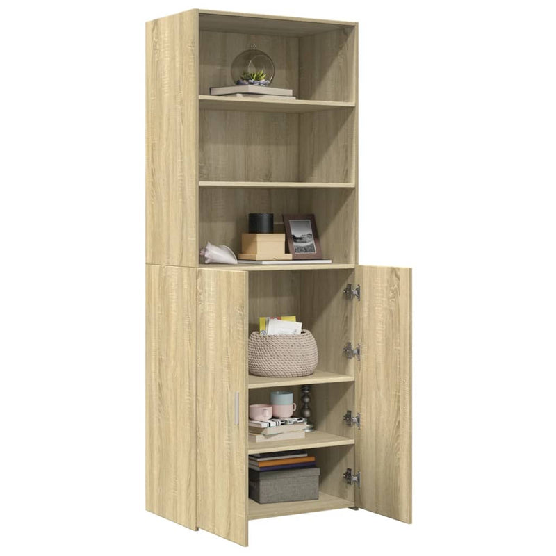 Highboard sonoma eik 70x42,5x185 cm konstruert tre