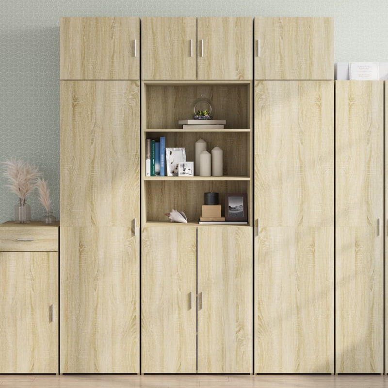 Highboard sonoma eik 70x42,5x185 cm konstruert tre