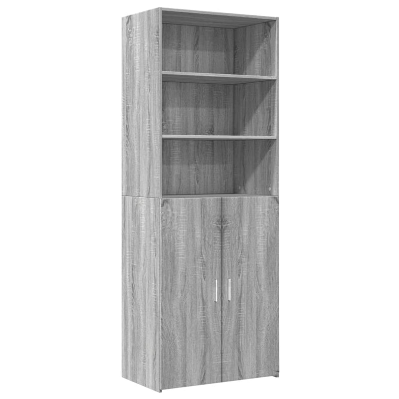 Highboard grå sonoma 70x42,5x185 cm konstruert tre