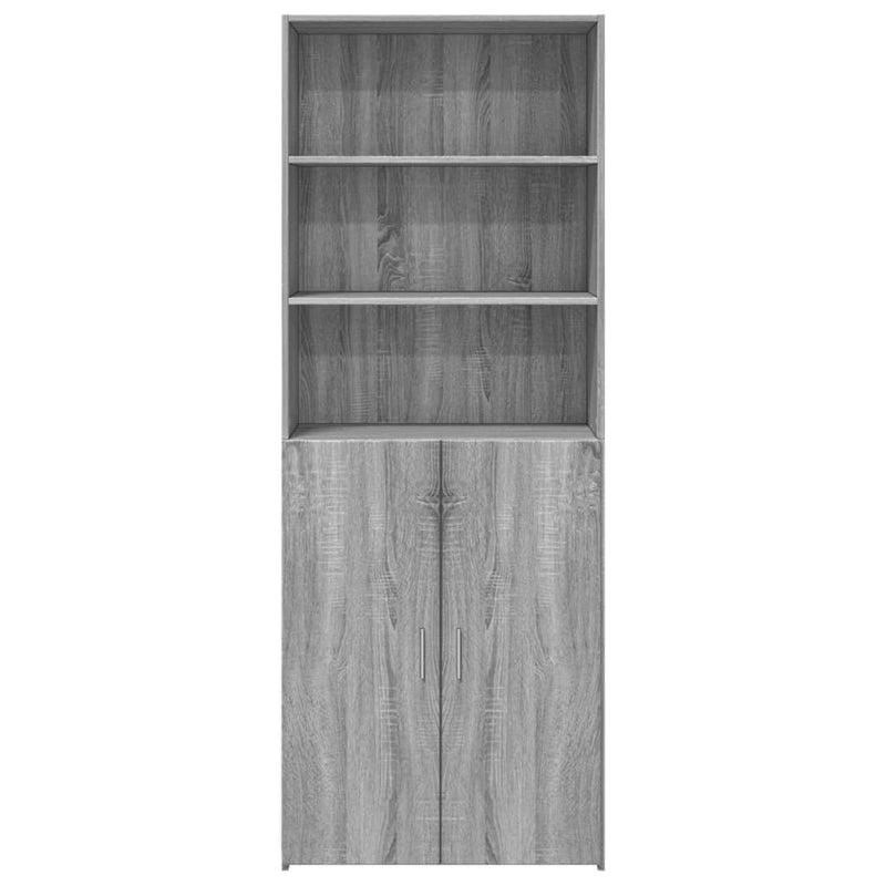 Highboard grå sonoma 70x42,5x185 cm konstruert tre