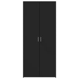 Highboard svart 70x42,5x185 cm konstruert tre