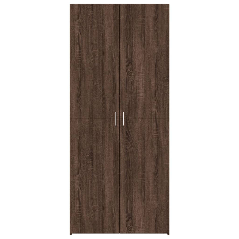 Highboard brun eik 80x42,5x185 cm konstruert tre