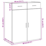 Skjenk svart 80x42,5x93 cm konstruert tre