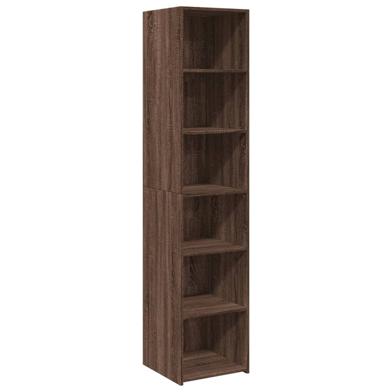 Highboard brun eik 40x41x185 cm konstruert tre