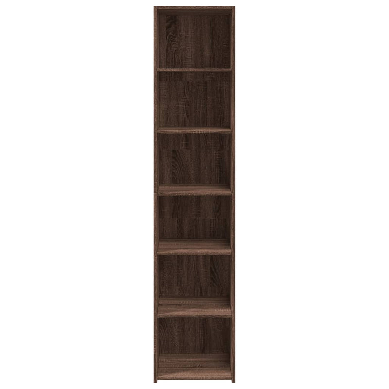 Highboard brun eik 40x41x185 cm konstruert tre