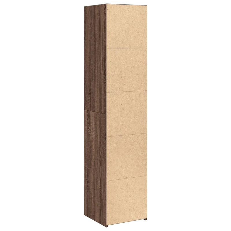 Highboard brun eik 40x41x185 cm konstruert tre