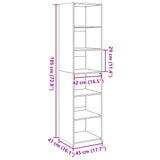 Highboard brun eik 45x41x185 cm konstruert tre