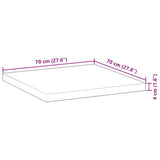 Bordplate firkantet 70x70x4 cm heltre akasie