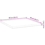 Bordplate firkantet 90x90x4 cm heltre akasie