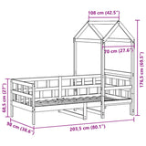 Dagseng med tak 90x200 cm heltre furu