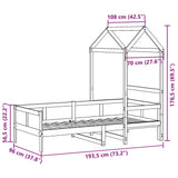 Dagseng med tak 90x190 cm heltre furu