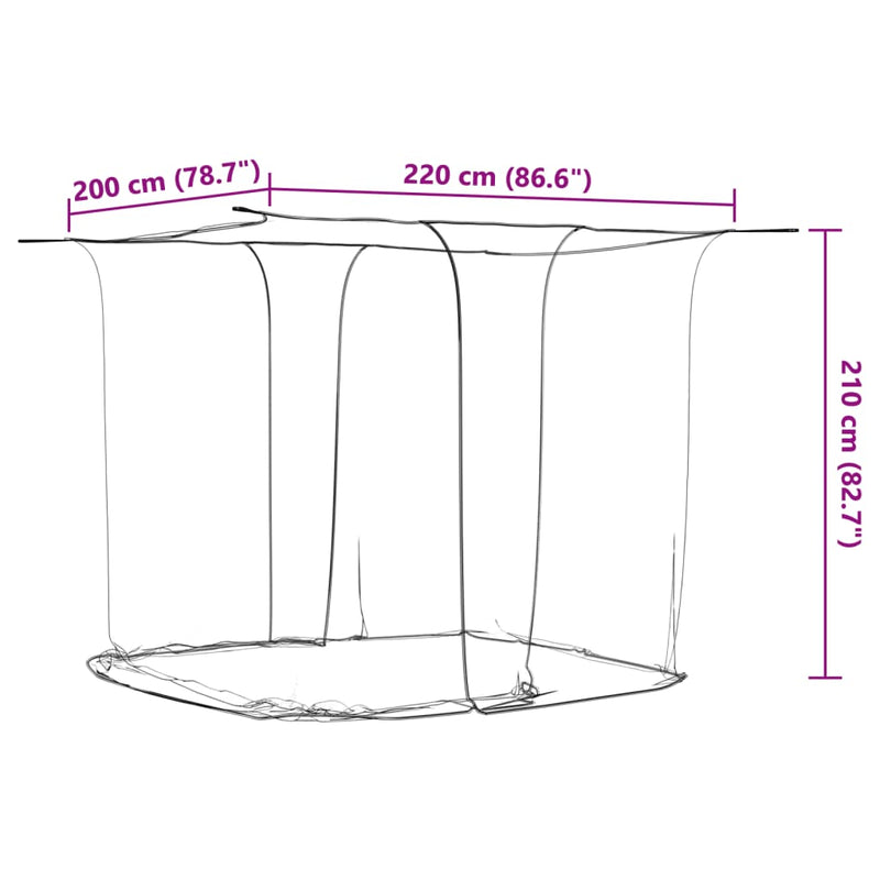 Hengende myggnett 156 netting hvit 220x200x210 cm