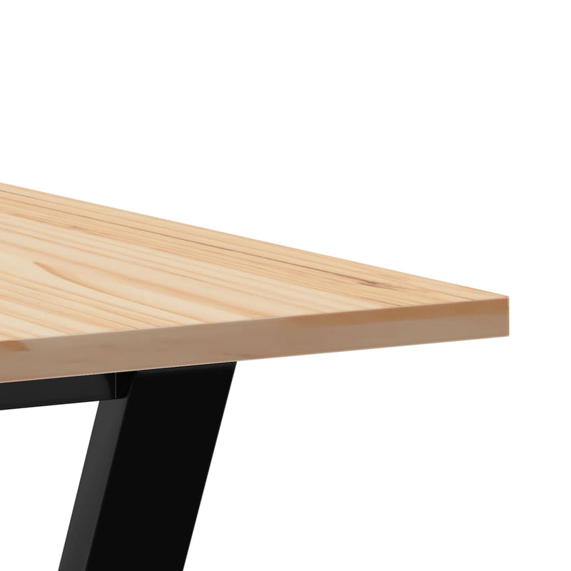 Spisebord Y-ramme 70x70x75 cm heltre furu og støpejern
