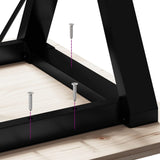 Spisebord Y-ramme 70x70x75 cm heltre furu og støpejern