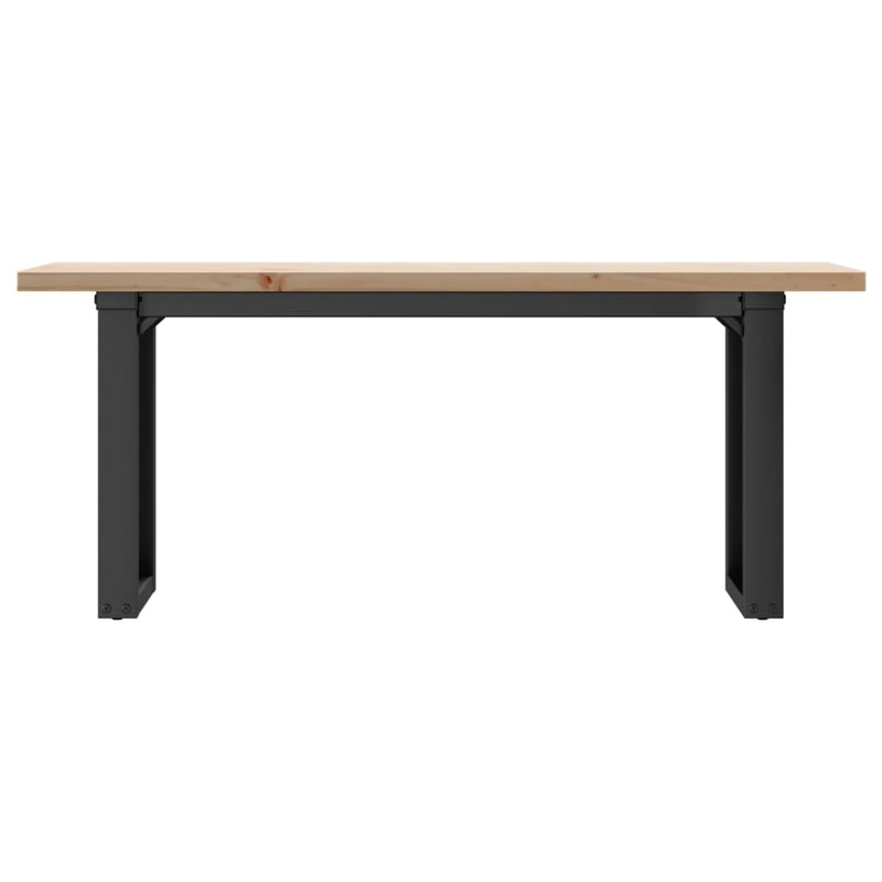 Salongbord O-ramme 110x40x45,5 cm heltre furu og støpejern