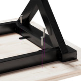 Spisebord X-ramme 80x50x75,5 cm heltre furu og støpejern