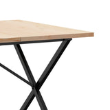 Spisebord X-ramme 200x100x75,5 cm heltre furu og støpejern