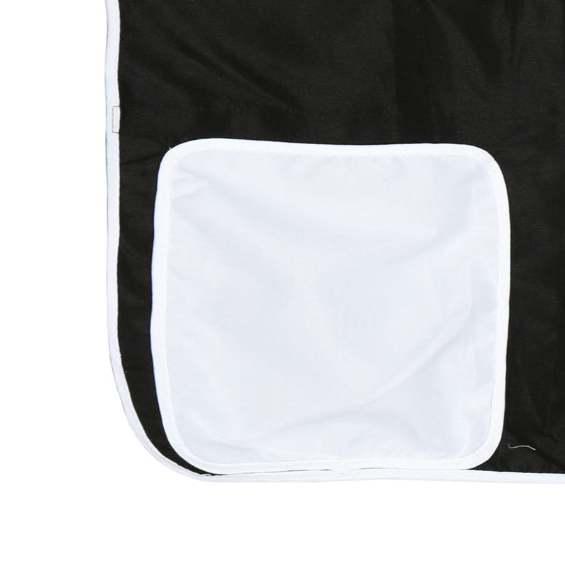 Køyeseng for barn gardiner hvit og svart 90x200 cm heltre furu