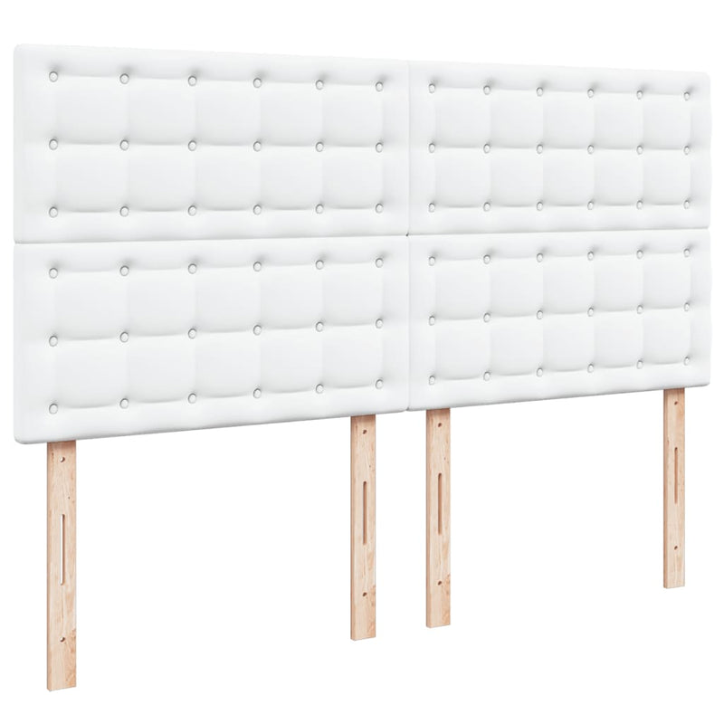 Seng med madrass boksfjær hvit 200x200 cm kunstlær