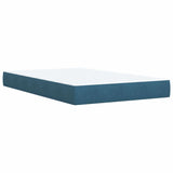 Seng med madrass boksfjær blå 120x190 cm fløyel