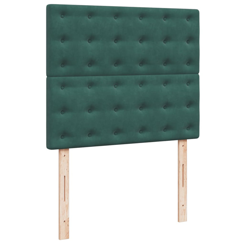 Seng med madrass boksfjær mørkegrønn 120x190 cm fløyel