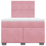 Seng med madrass boksfjær rosa 120x200 cm fløyel