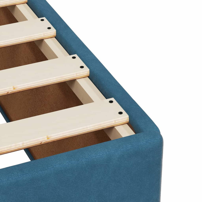 Seng med madrass boksfjær blå 120x200 cm fløyel