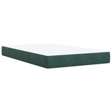 Seng med madrass boksfjær mørkegrønn 120x200 cm fløyel