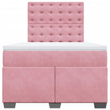 Seng med madrass boksfjær rosa 120x200 cm fløyel