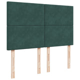 Seng med madrass boksfjær mørkegrønn 140x190 cm fløyel