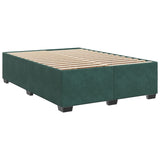 Seng med madrass boksfjær mørkegrønn 140x190 cm fløyel