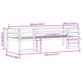 Sengeramme for barn hvit 90x190 cm heltre furu