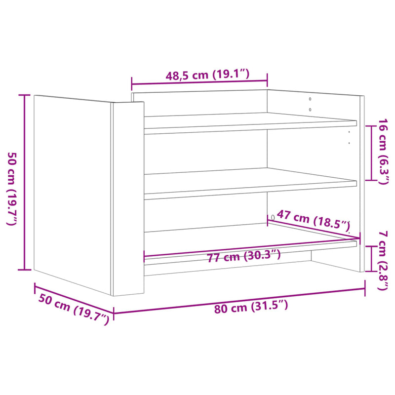 Salongbord svart 80x50x50 cm konstruert tre