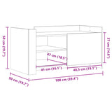 Salongbord røkt eik 100x50x50 cm konstruert tre