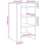 Skjenk hvit 45x35x75 cm konstruert tre