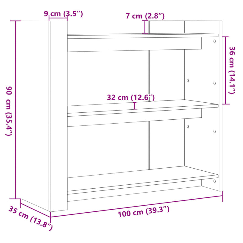 Konsollbord hvit 100x35x90 cm konstruert tre