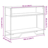 Konsollbord svart 100x35x74,5 cm konstruert tre