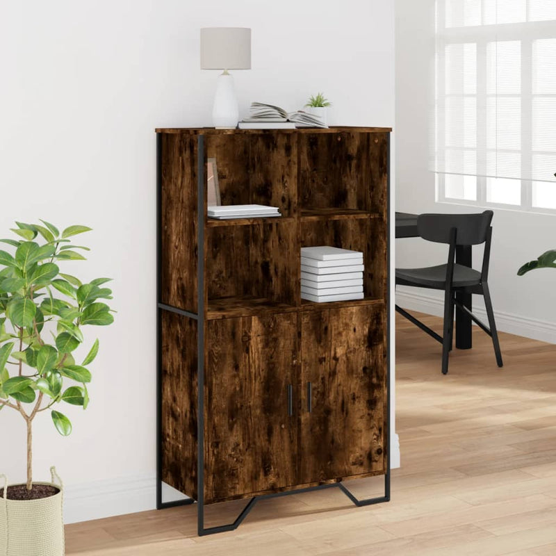 Highboard røkt eik 79,5x35,5x137,5 cm konstruert tre