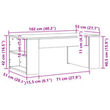 Salongbord sonoma eik 102x55x42 cm konstruert tre