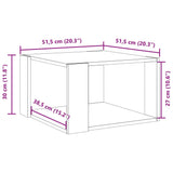 Salongbord røkt eik 51,5x51,5x30 cm konstruert tre