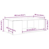 Salongbord brun eik 89,5x48x30 cm konstruert tre