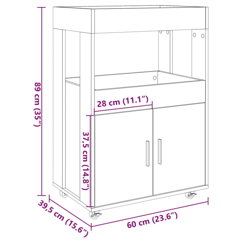 Bartralle svart 60x39,5x89 cm konstruert tre