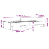 Sengeramme svart 75x190 cm konstruert tre