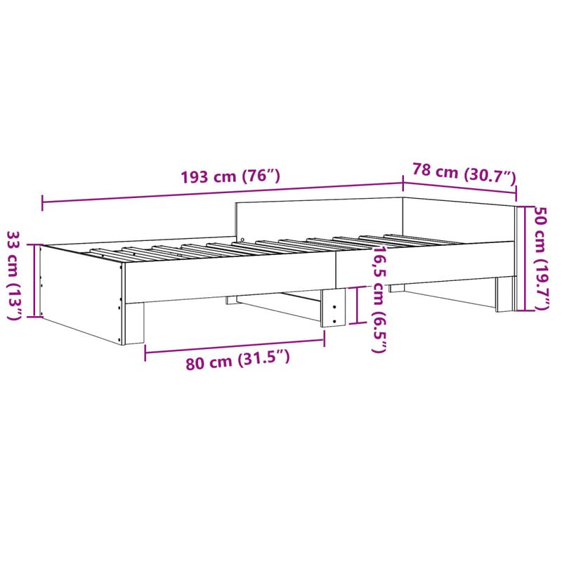 Sengeramme svart 75x190 cm konstruert tre