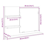 Baderomsspeil sonoma eik 60x10,5x45 cm sponplate