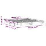 Sengeramme uten madrass 160x200 cm heltre furu