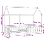 Barnesengeramme hus 90x190 cm heltre furu